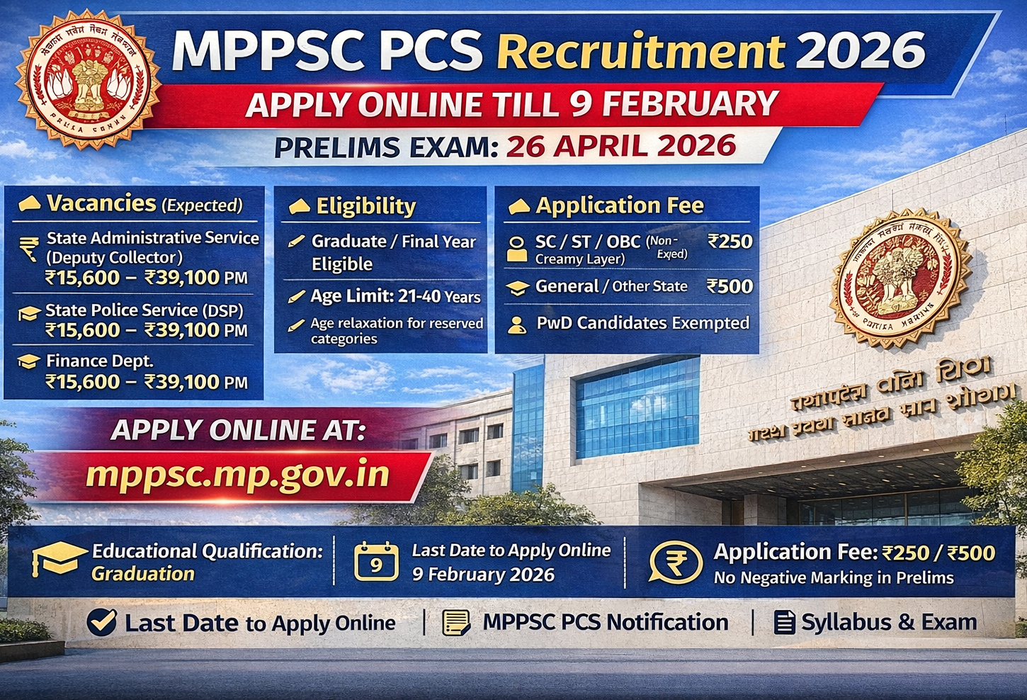 MPPSC PCS Recruitment 2026